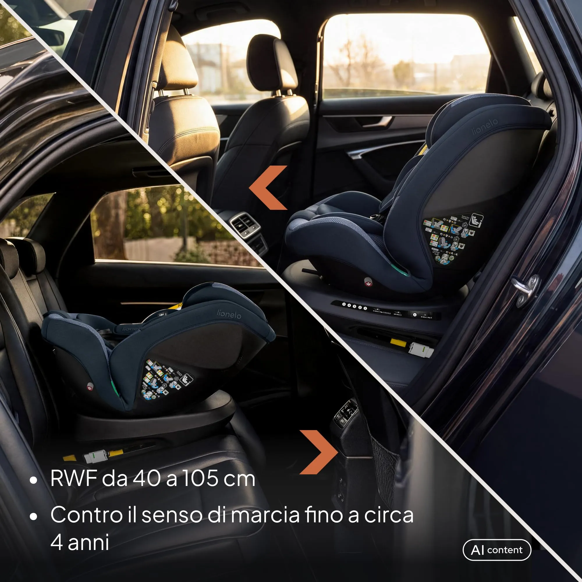 LIONELO Bastiaan i-Size Seggiolino Auto Evolutivo 4 in 1 40-150 cm ISOFIX - immagine 5