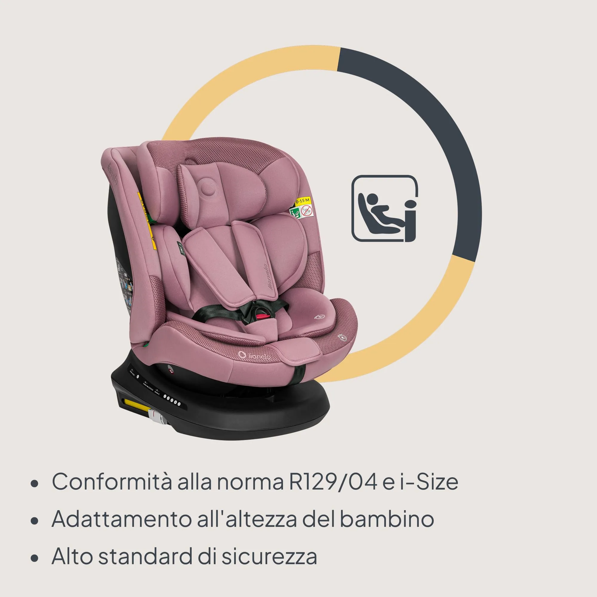 LIONELO Bastiaan i-Size Seggiolino Auto Evolutivo 4 in 1 40-150 cm ISOFIX - immagine 6