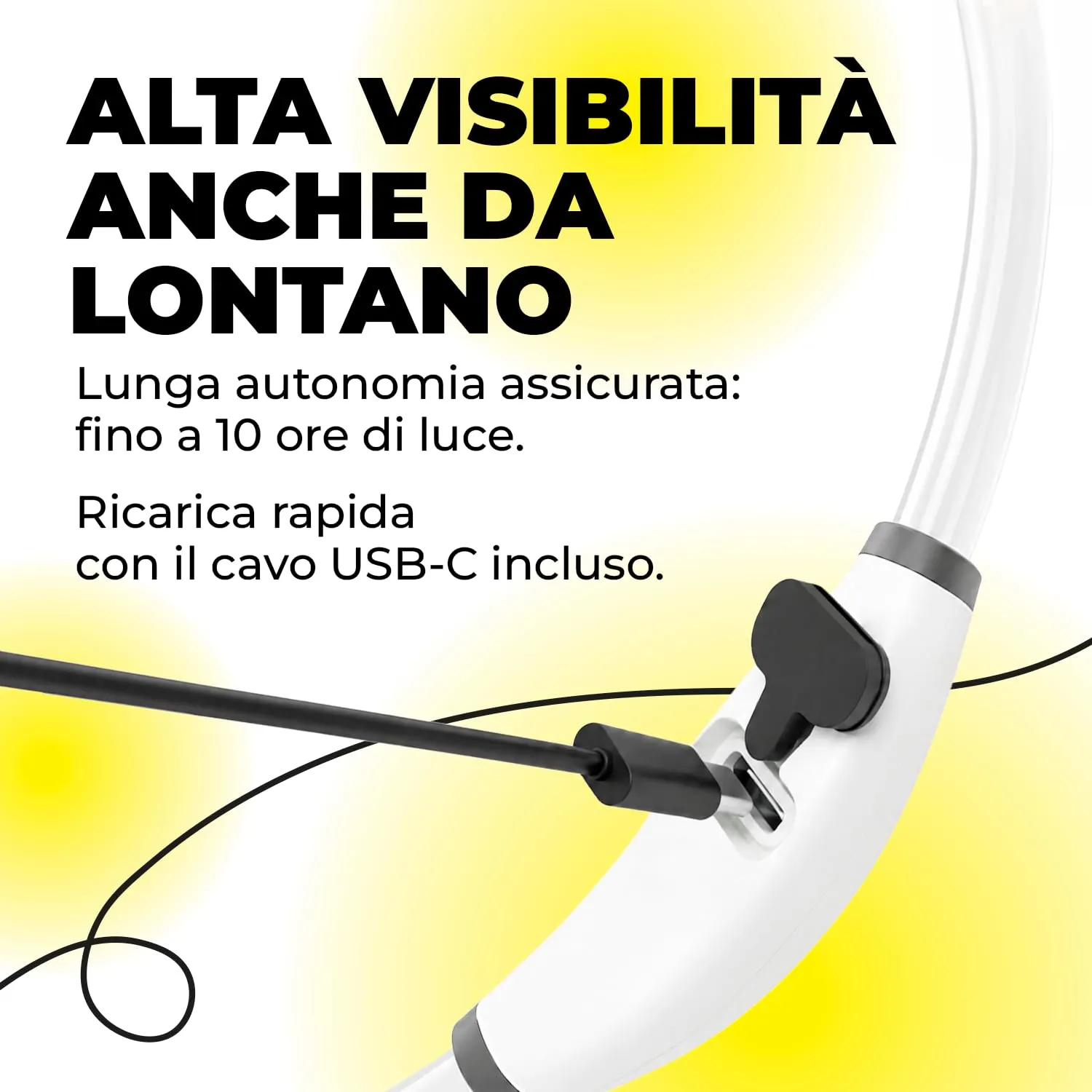 ErrecHome Glowy Collare LED per Cani, Alta Visibilità, Taglia Unica - immagine 4