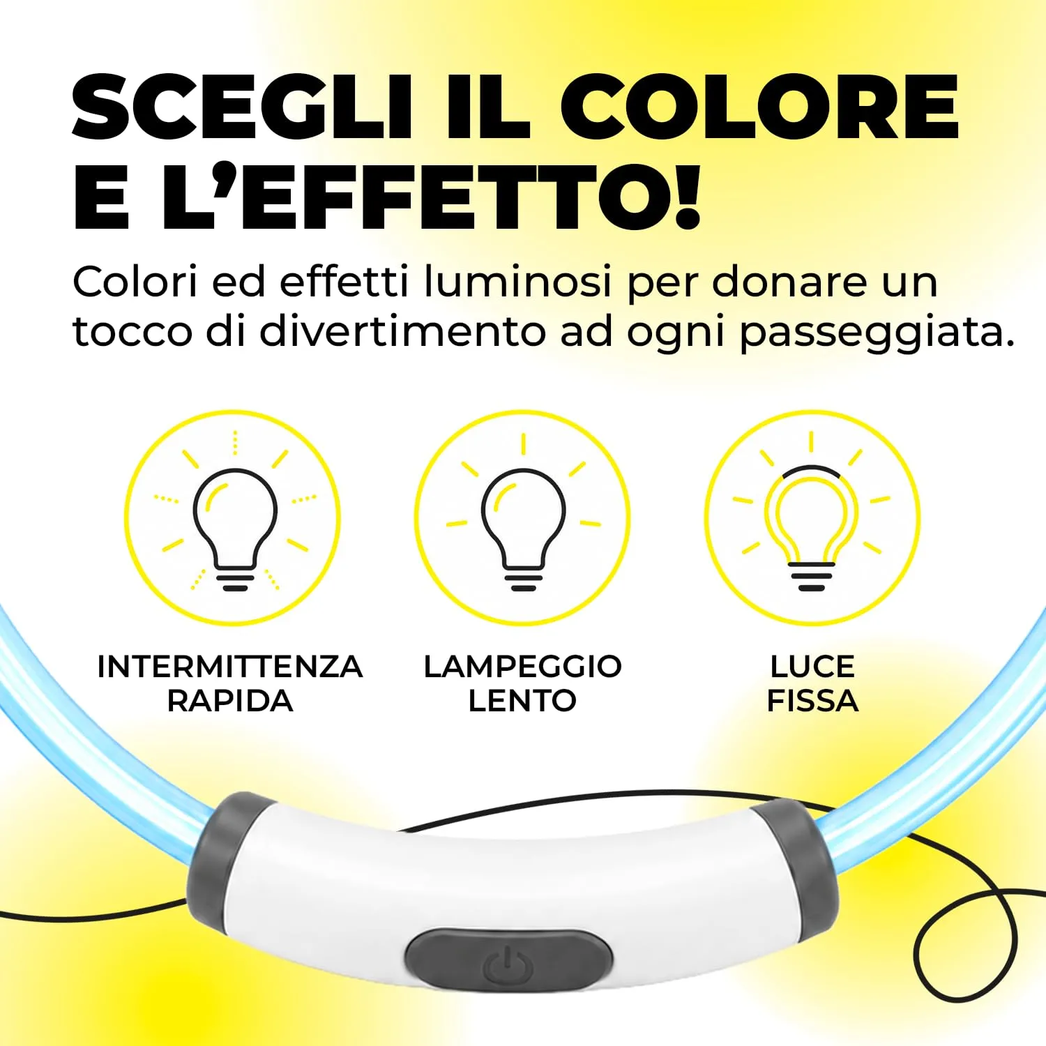 ErrecHome Glowy Collare LED per Cani, Alta Visibilità, Taglia Unica - immagine 6