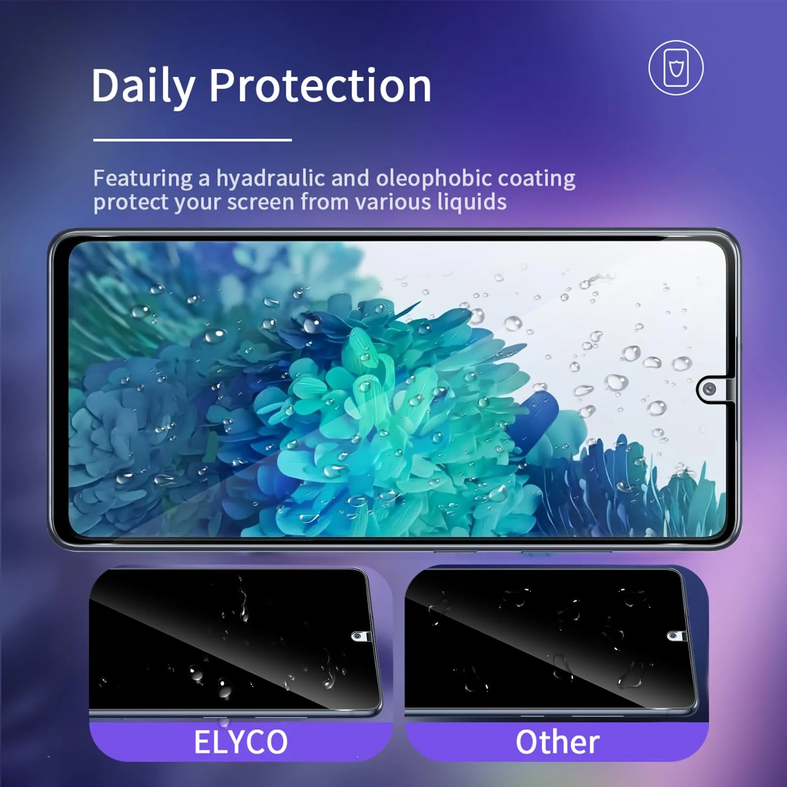 ELYCO Vetro Temperato Privacy per Samsung Galaxy S20 FE, 2 Pezzi - immagine 4