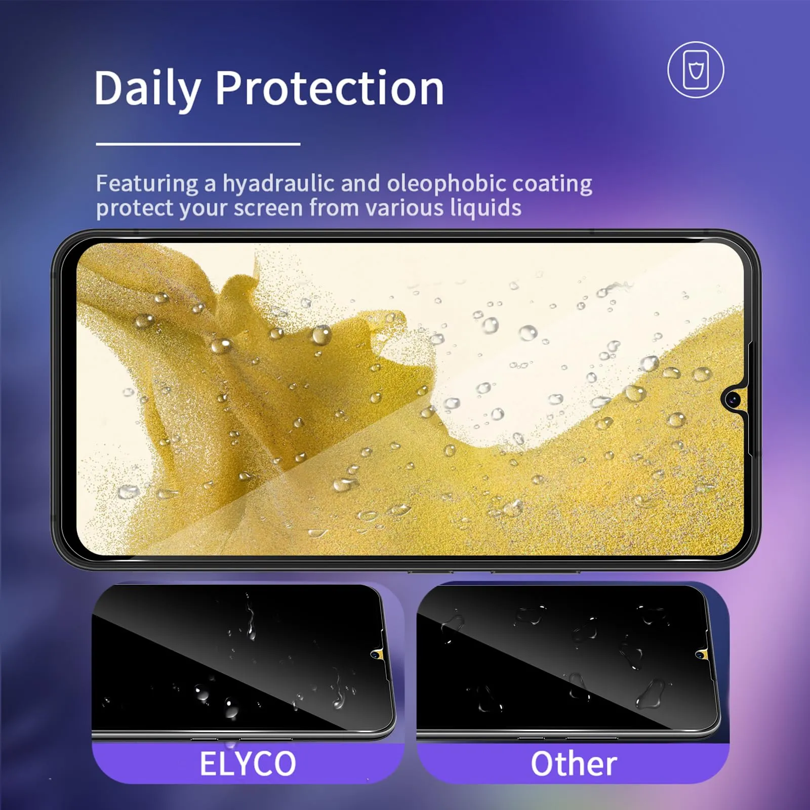 ELYCO Vetro Temperato Privacy per Samsung Galaxy S22 5G, 2 Pezzi - immagine 4