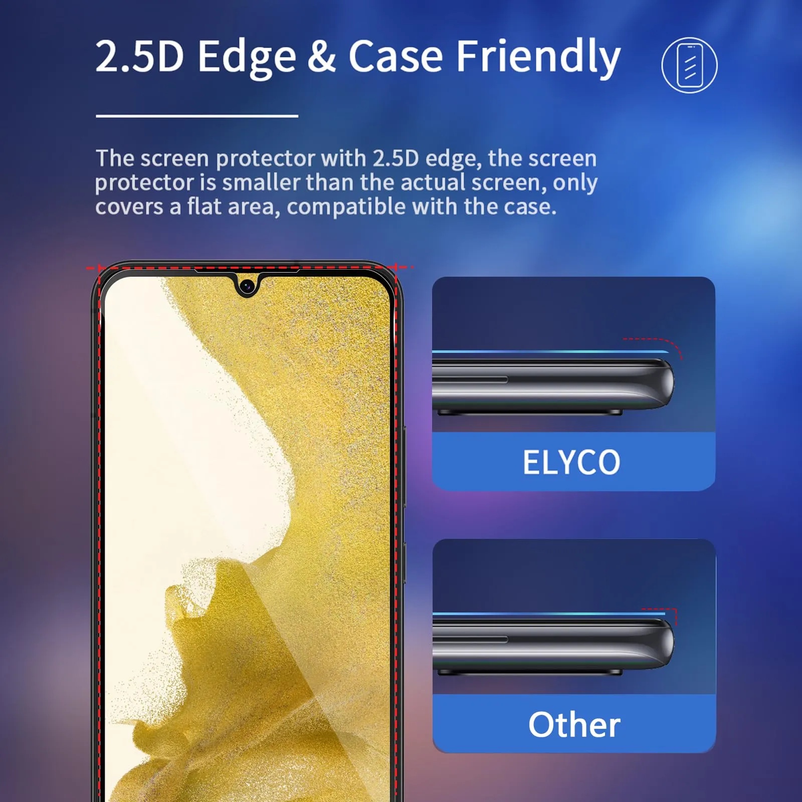 ELYCO Vetro Temperato Privacy per Samsung Galaxy S22 5G, 2 Pezzi - immagine 7