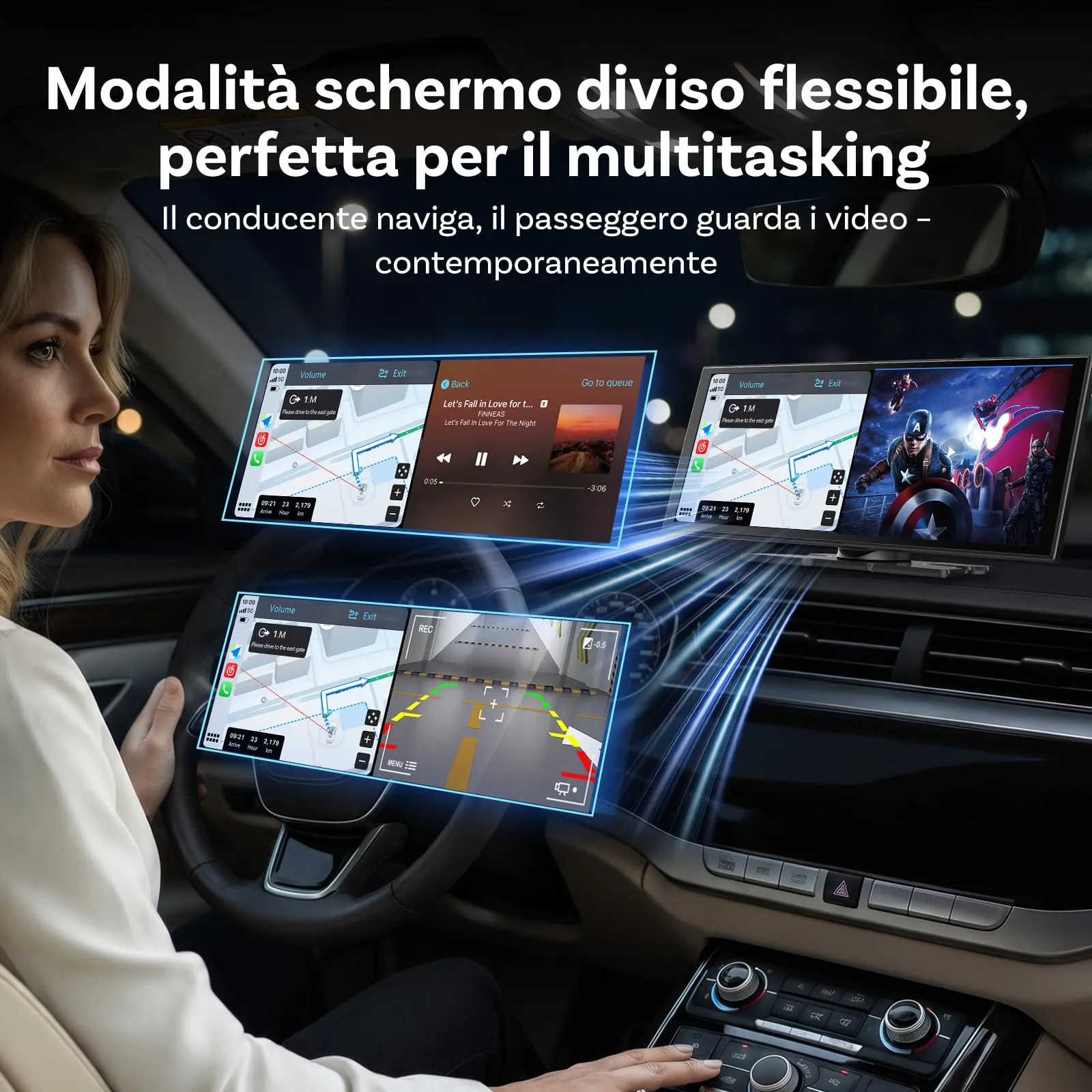 OTTOCAST ScreenFlow PRO Schermo per Auto 11,4 Pollici CarPlay Android Auto - immagine 6