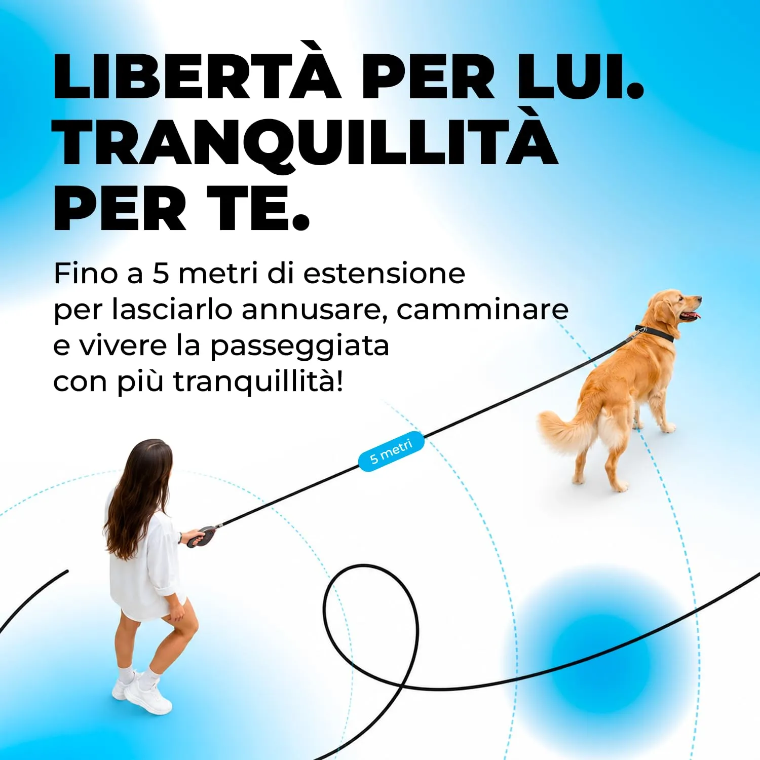 ErrecHome Walky Guinzaglio Allungabile fino a 5 m per Cani fino a 20 kg - immagine 4