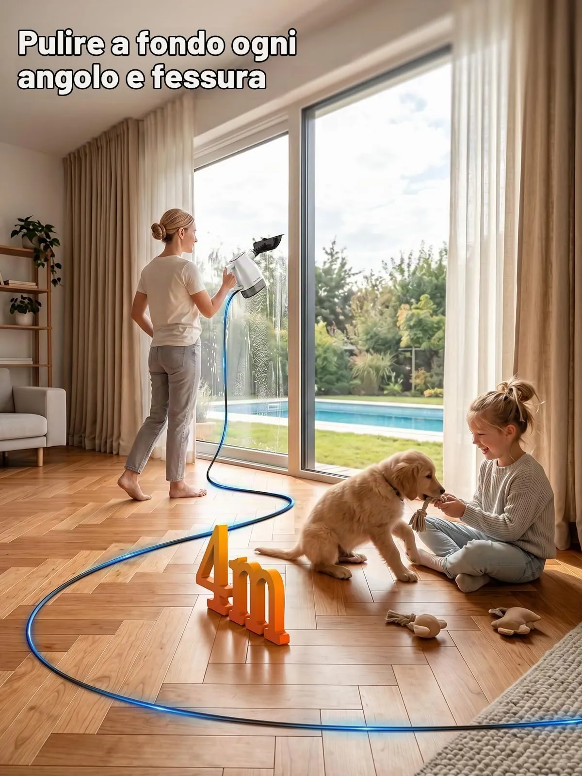 Pulitore a vapore con touchscreen intelligente, riscaldamento in 10 secondi - immagine 6