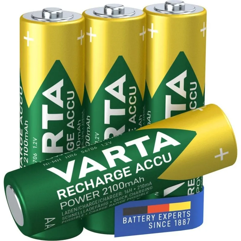 Batteria ricaricabile Varta 56706B AA NiMH 2100 mAh 4 pezzi - immagine 1