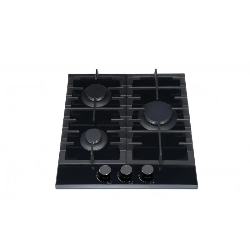 Piano cottura MPM 45-GMH-16 3 Fuochi a Gas 45 cm Vetro Nero Incasso - immagine 1