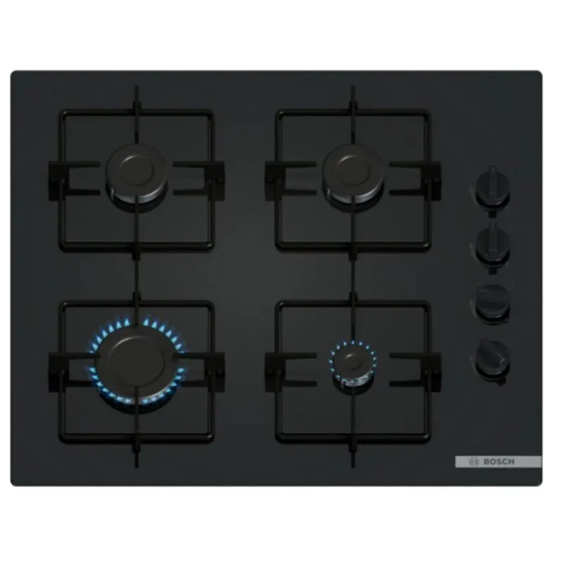 Piano cottura Bosch Serie 2 POP6B6K30 60cm Gas Vetroceramica 4 Fuochi Nero - immagine 1