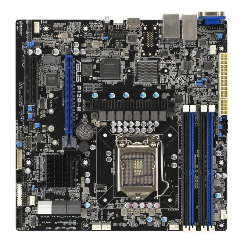 Schede Madri ASUS P12R-M Intel C256 LGA1200 DDR4 ATX Server Dual LAN M.2 RAID - immagine 1