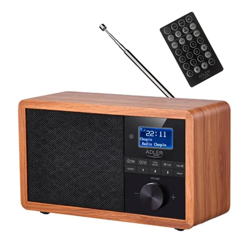 Radio portatile Adler AD 1184 digitale AM DAB+ FM 15W Bluetooth legno - immagine 1