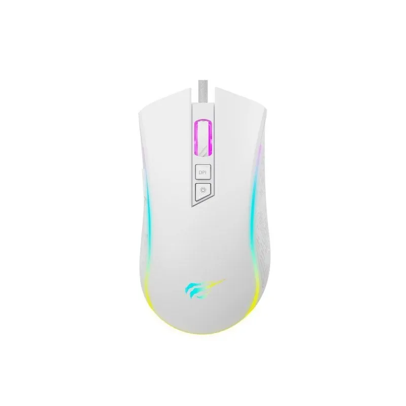 Mouse Havit MS1034 USB 4800 DPI Bianco 7 Pulsanti Programmabili Ergonomico - immagine 1