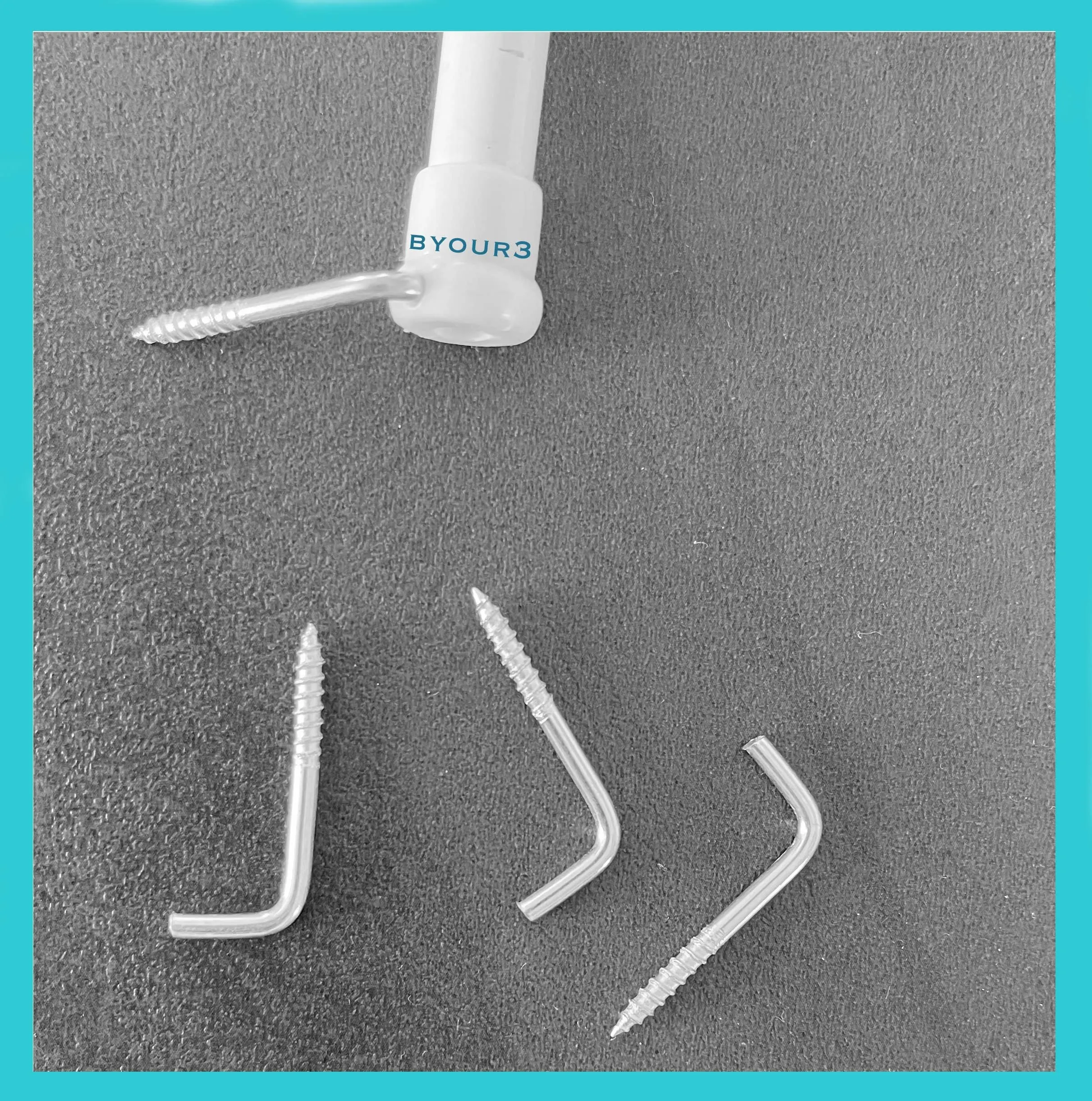 Byour3- Set 10 Chiodini per Astine con Molla a Pressione - Accessori Bacchette Estensibili Fissaggio Parete Supporti Ricambio Vite x Bastoni Tenda a Vetro Finestra (Cromo, Set 10 pz) - immagine 4