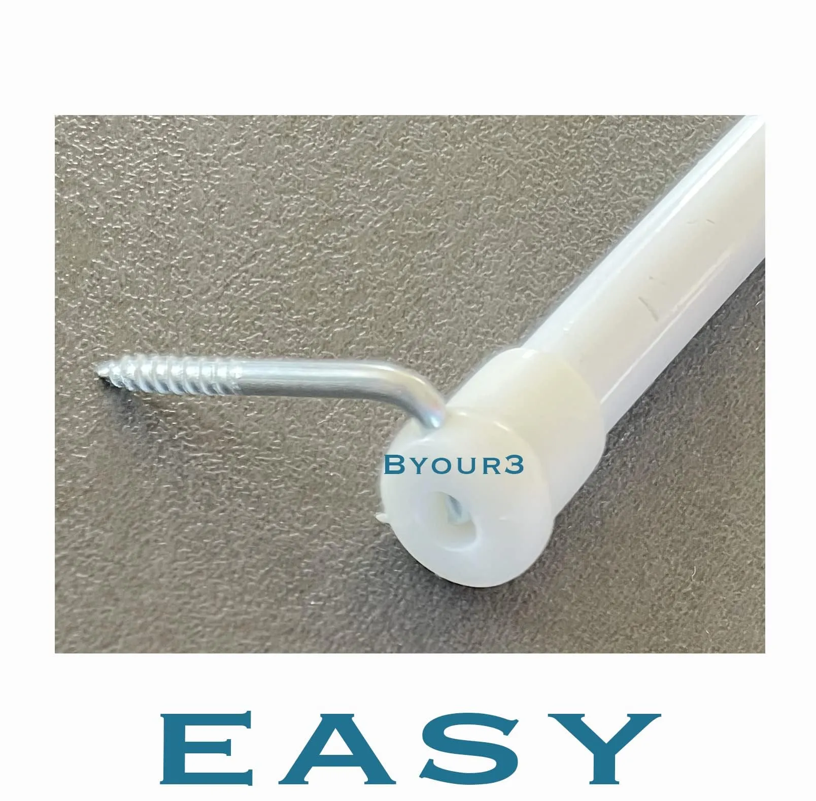 Byour3- Set 10 Chiodini per Astine con Molla a Pressione - Accessori Bacchette Estensibili Fissaggio Parete Supporti Ricambio Vite x Bastoni Tenda a Vetro Finestra (Cromo, Set 10 pz) - immagine 5