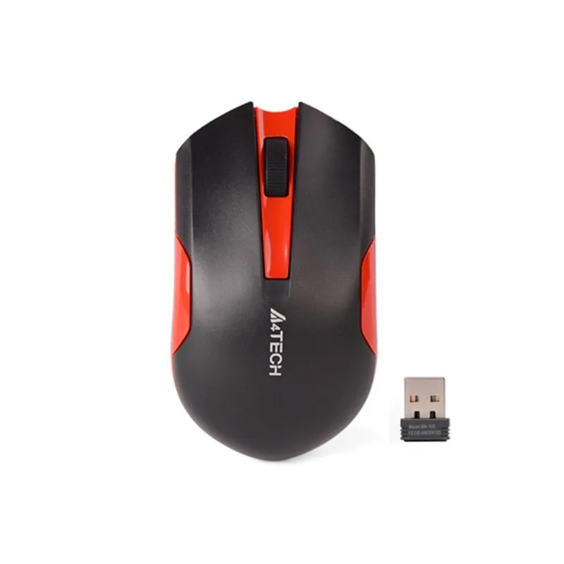 Mouse A4Tech G3-200N Wireless RF 1000DPI Nero Rosso Ergonomico Ambidestro - immagine 1