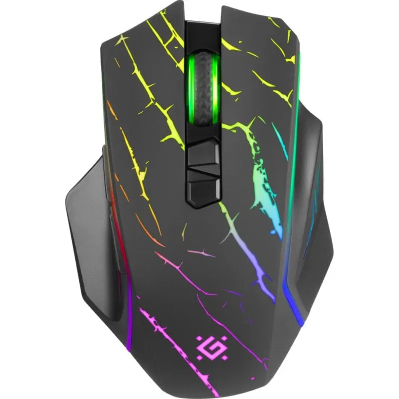 Ratón Defender URAN GM-503 RF Wireless 3200DPI Nero RGB 8 Pulsanti Programmabile - immagine 1