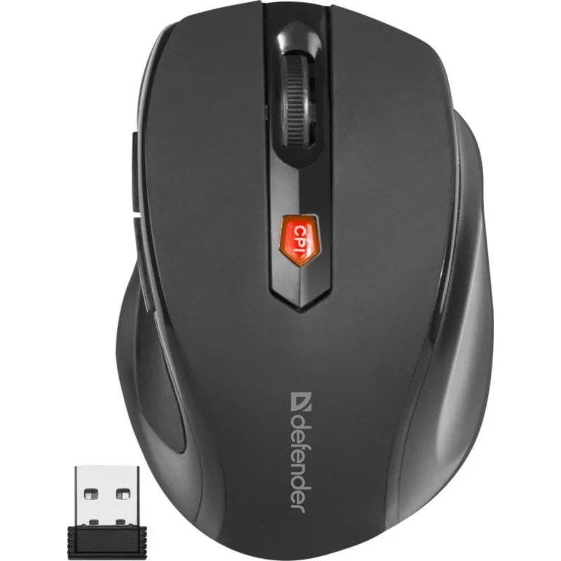 Mouse Defender ULTRA MM-315 Wireless 1600 DPI Nero 6 Tasti Ergonomico - immagine 1