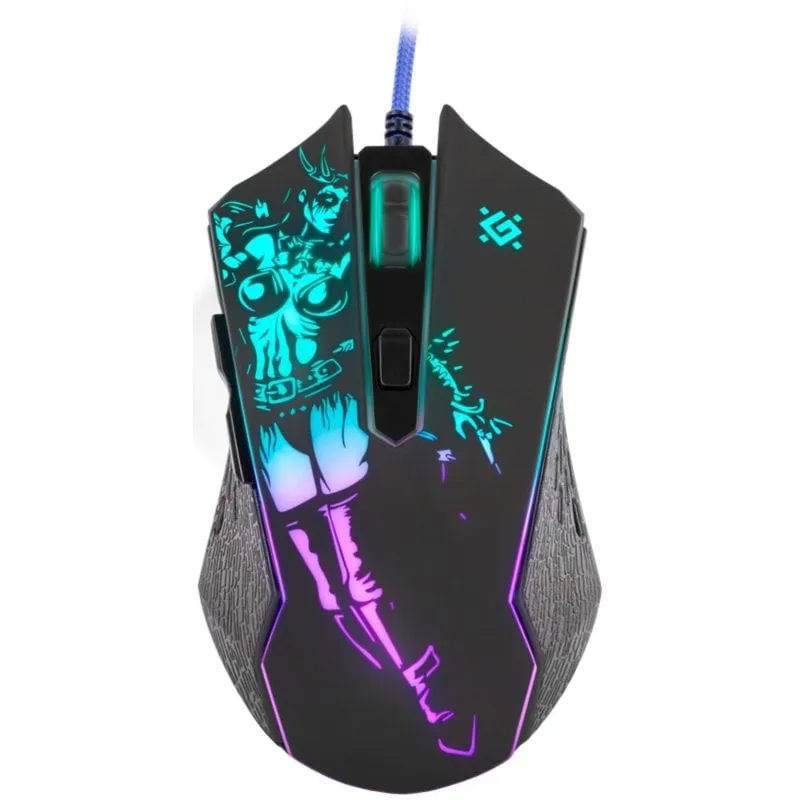 Mouse Defender SIN'SISTER GM-933 USB 7200 DPI Nero RGB 6 Pulsanti Gaming Ergonomico - immagine 1