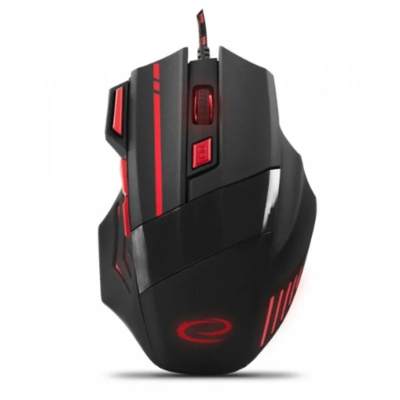 Mouse Esperanza EGM201R USB 2400DPI Nero Rosso 7 Pulsanti Retroilluminato - immagine 1