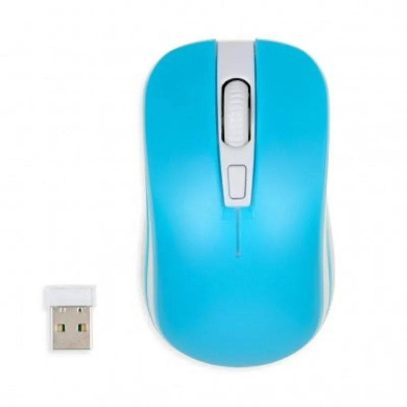 Mouse iBox LORIINI Wireless RF 1600 DPI Blu Bianco Ambidestro Nano Receiver - immagine 1