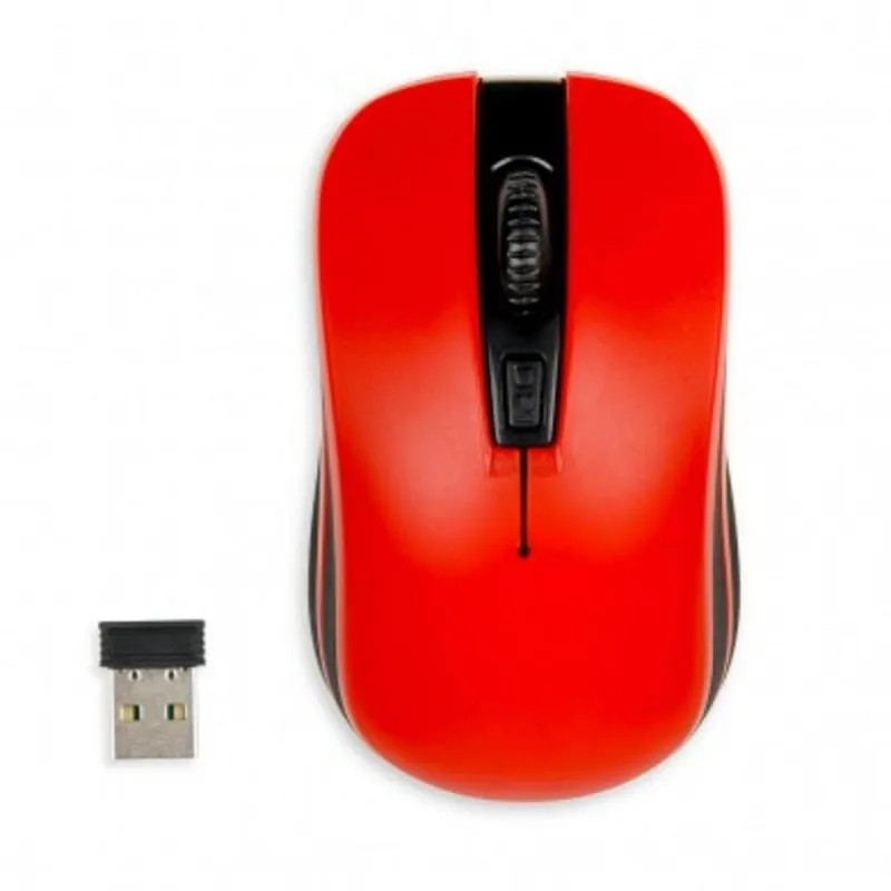 Mouse iBox LORIINI Wireless RF 1600 DPI Nero Rosso Ambidestro Nano Ricevitore - immagine 1