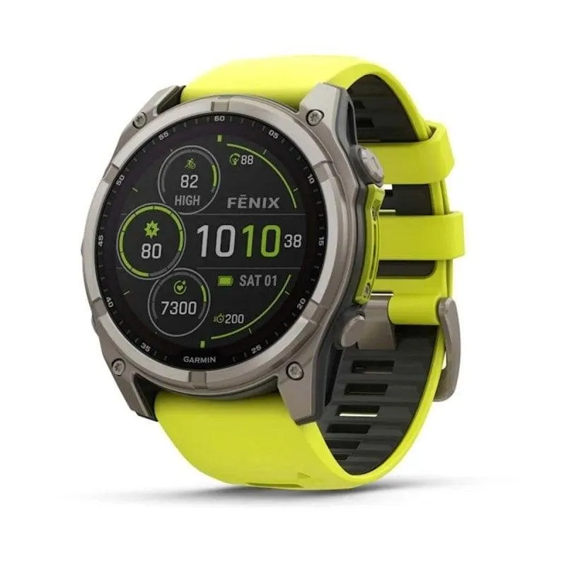 Garmin Fenix 8 WiFi Bluetooth GPS 51mm Digital Titanio Correa Grafite-Giallo Taglia Unica Sapphire SpO2 Pulsossimetro - immagine 1