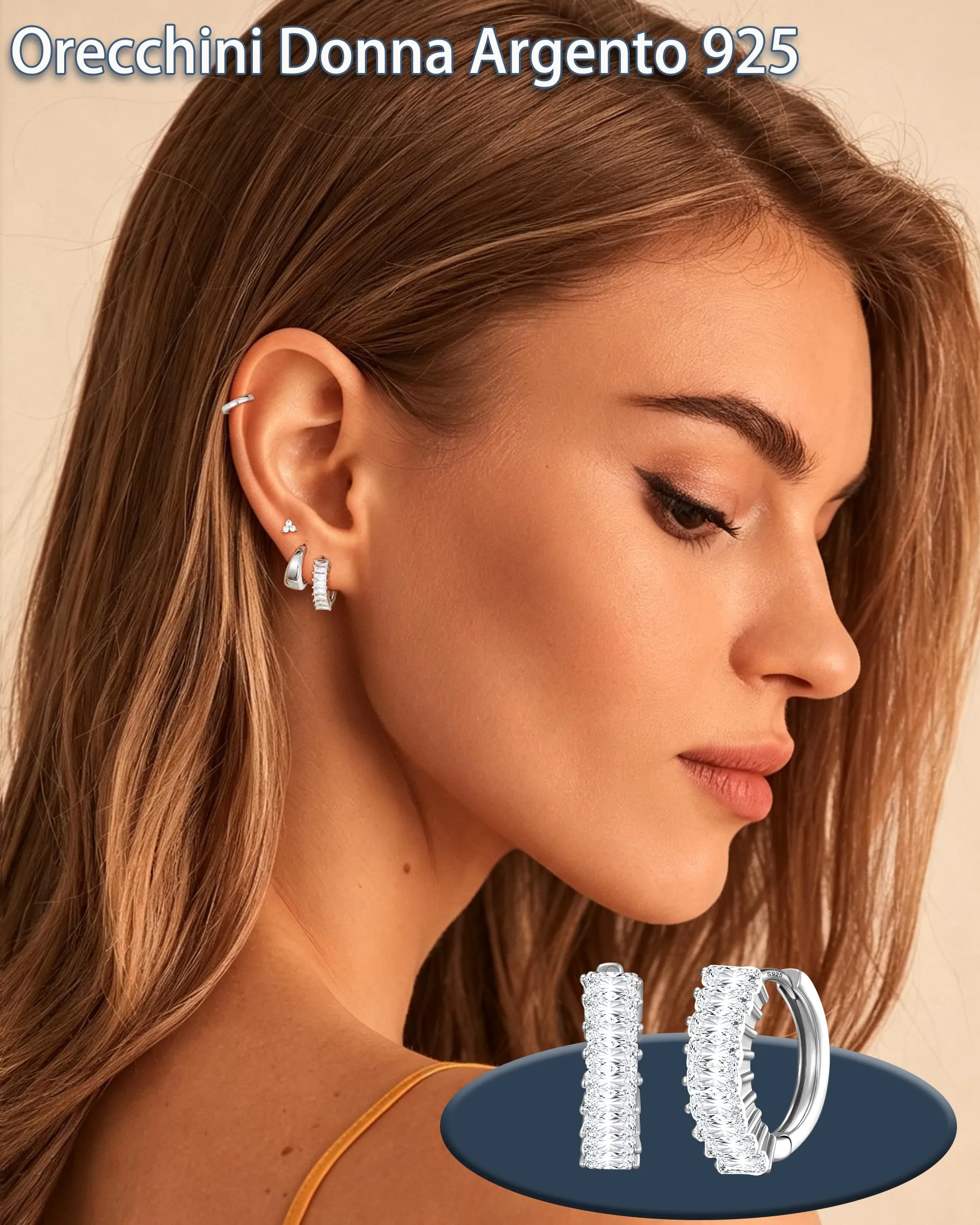 Diorra Orecchini Donna Argento 925 Anallergici Cerchio Regalo Donna Natale - immagine 2