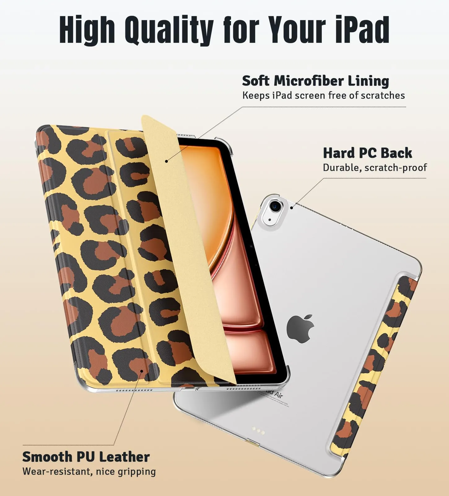 TiMOVO Cover per iPad Air 11" M4/M3/M2, Air 5a/4a Gen 10,9", Leopardo - immagine 3