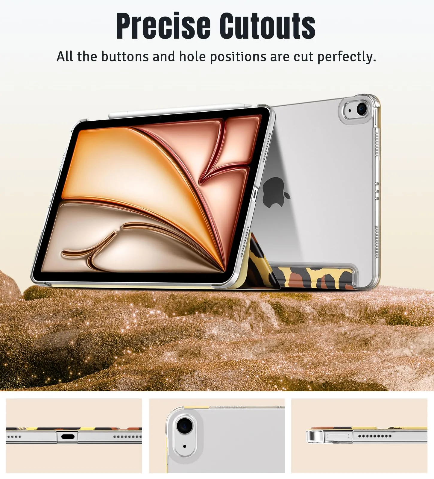 TiMOVO Cover per iPad Air 11" M4/M3/M2, Air 5a/4a Gen 10,9", Leopardo - immagine 6