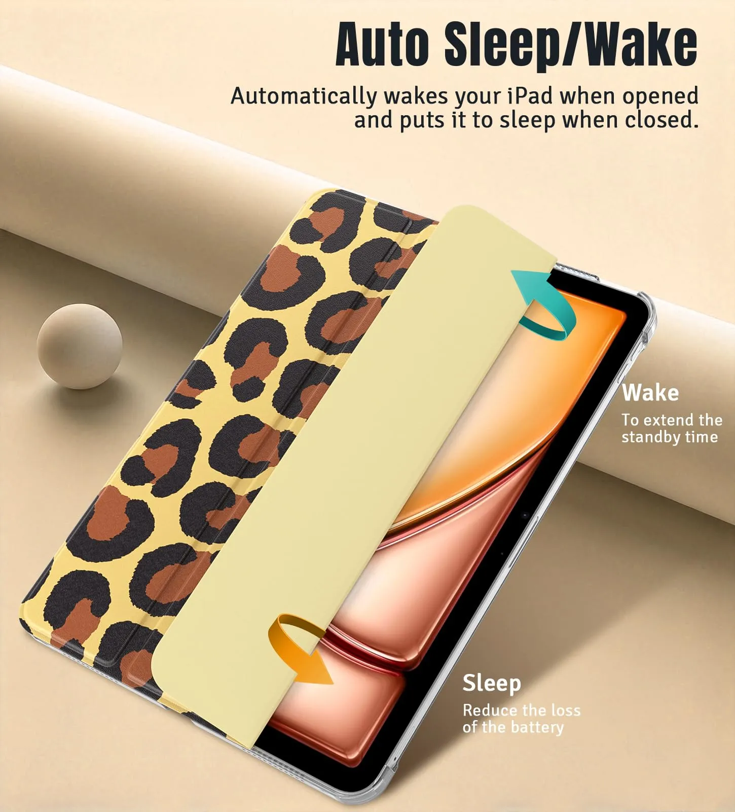 TiMOVO Cover per iPad Air 11" M4/M3/M2, Air 5a/4a Gen 10,9", Leopardo - immagine 7
