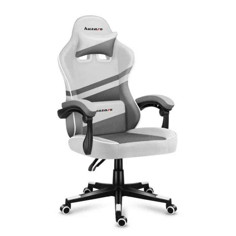 Sedia gaming Huzaro FORCE 4.4 nero/bianco struttura in acciaio reclinabile - immagine 1