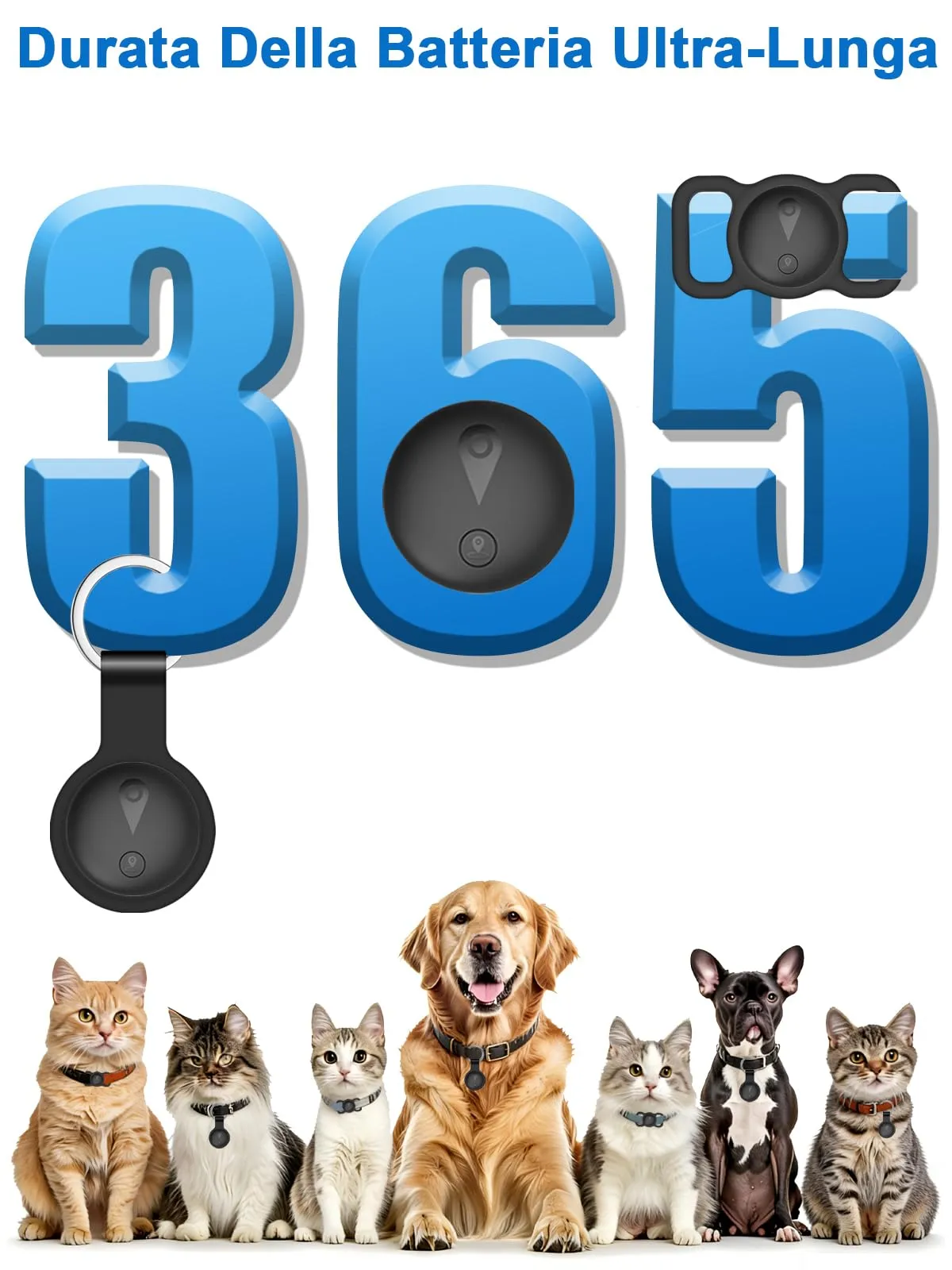 GPS per Cani, Collare GPS Gatto con Tracciamento in Tempo Reale, Mini Localizzatore per Cani, Localizzatore per Gatto Senza Abbonamento, per iOS e Android, può Essere Indossato con un Collare, Nero - immagine 5