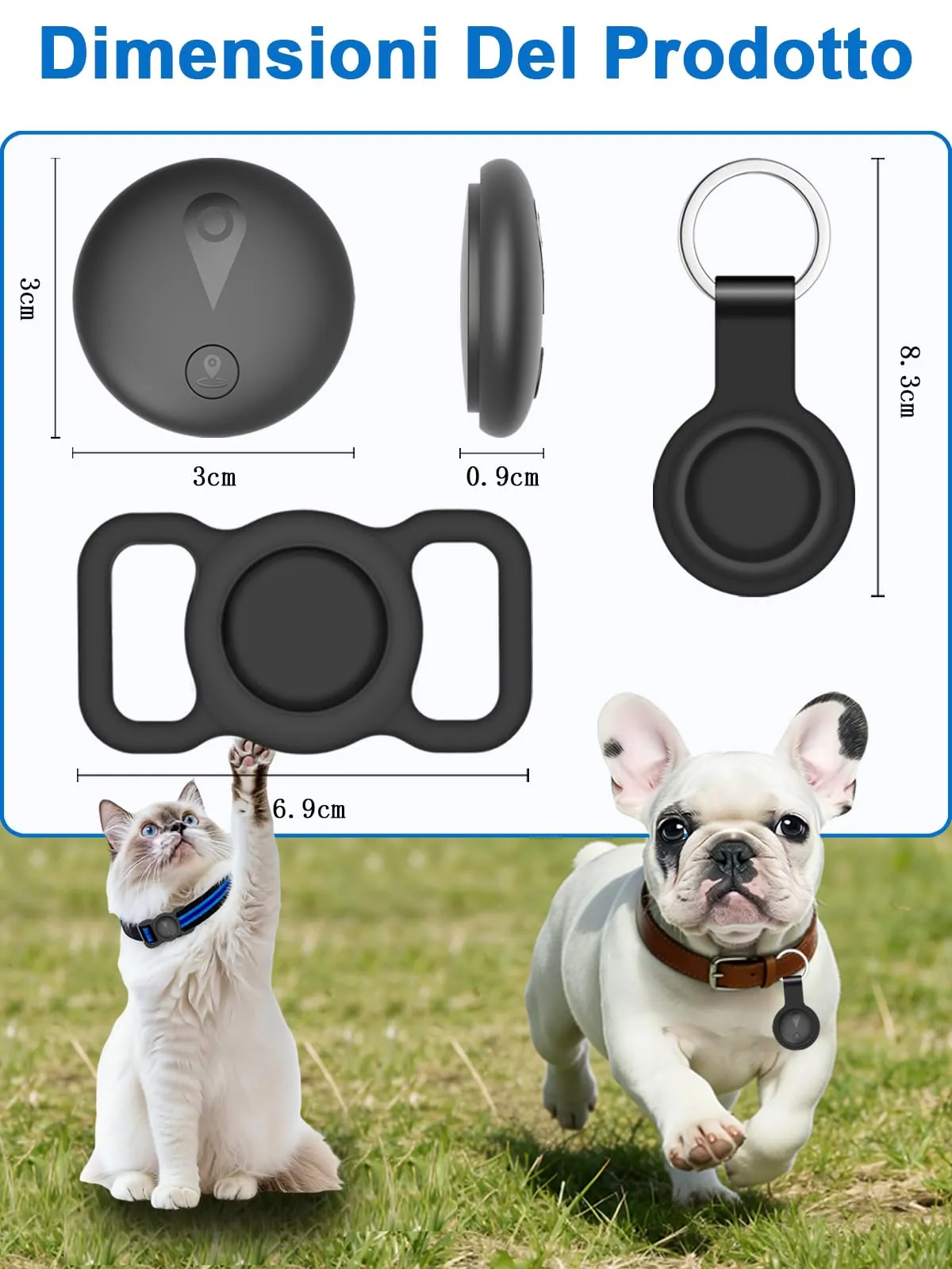 GPS per Cani, Collare GPS Gatto con Tracciamento in Tempo Reale, Mini Localizzatore per Cani, Localizzatore per Gatto Senza Abbonamento, per iOS e Android, può Essere Indossato con un Collare, Nero - immagine 7