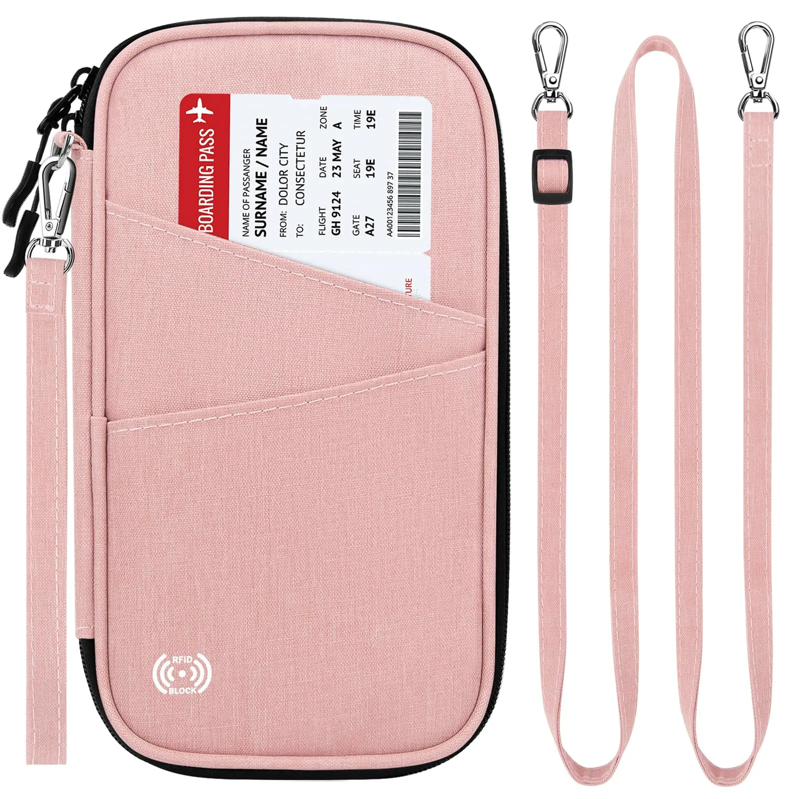 LUROON Custodia Porta Passaporti Famiglia con Protezione RFID Porta documenti da Viaggio Portafoglio Documenti & Organizer per Passaporti, Carte di credito, Carte D'Imbarco, Contanti, Monete - immagine 1