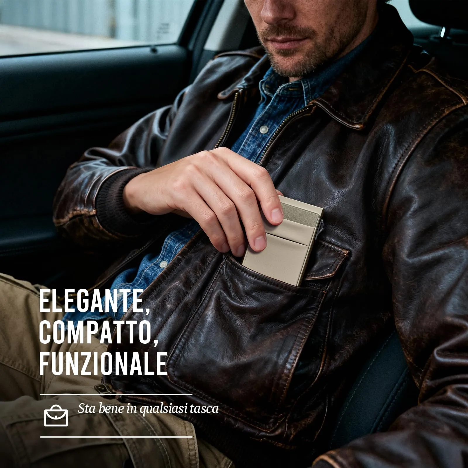 YESIIW Portafoglio sottile da uomo, porta carte di credito pop up, blocco RFID, minimalista, con tasca per soldi, porta carte di credito in metallo, per banconote, monete e carte di debito, nero - immagine 7