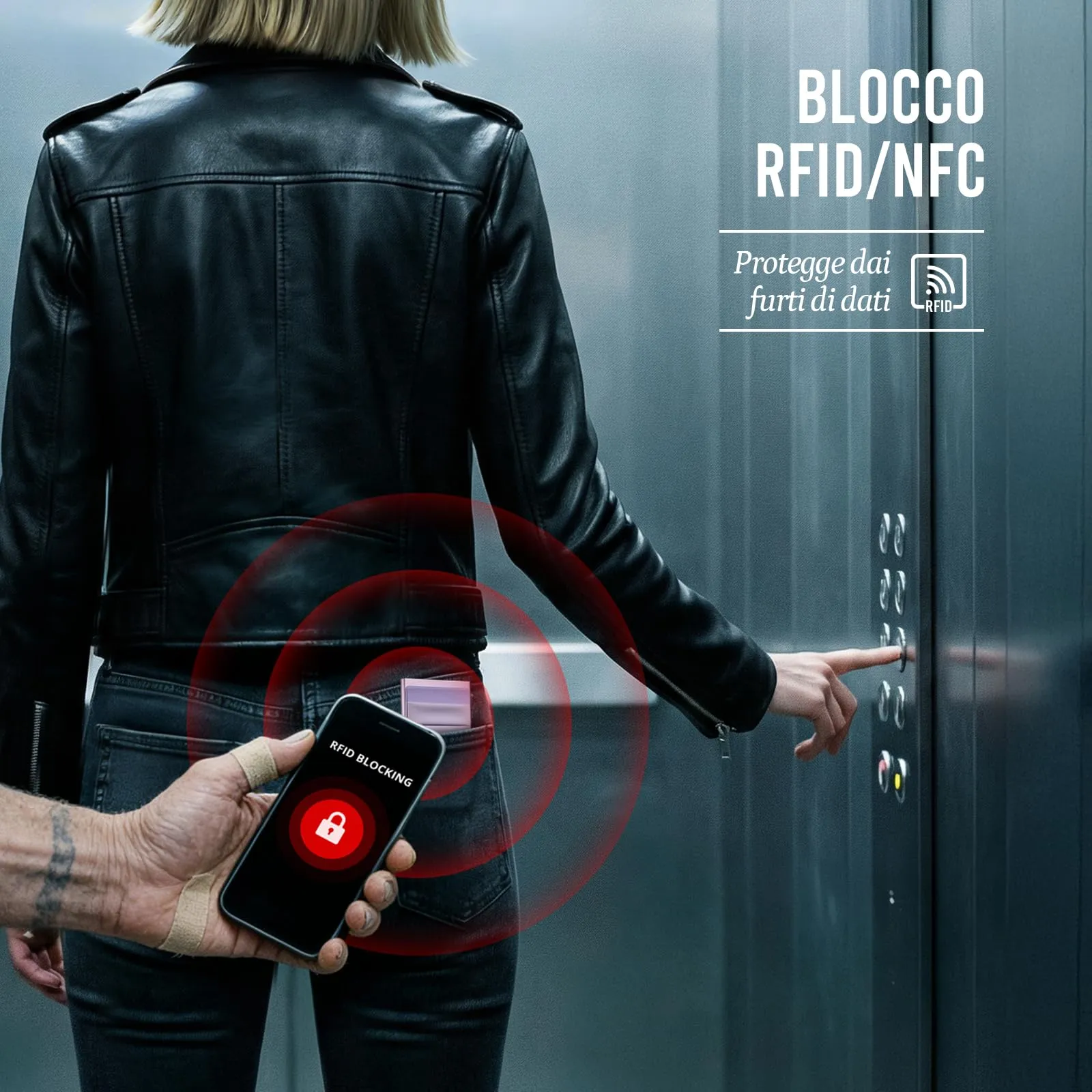 YESIIW Portafoglio sottile da uomo, porta carte di credito pop up, blocco RFID, minimalista, con tasca per soldi, porta carte di credito in metallo, per banconote, monete e carte di debito, nero - immagine 5