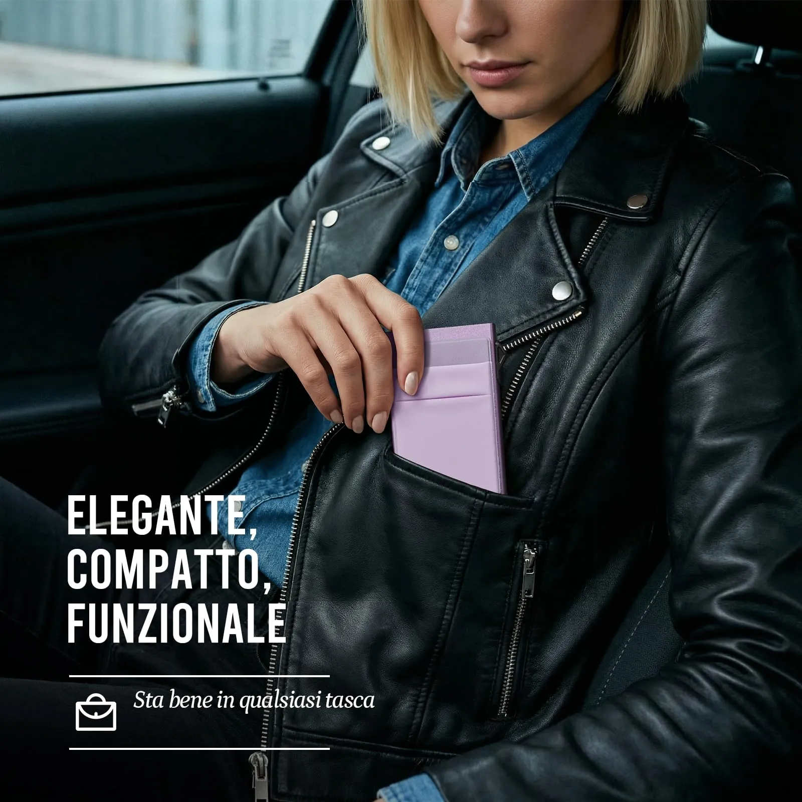 YESIIW Portafoglio sottile da uomo, porta carte di credito pop up, blocco RFID, minimalista, con tasca per soldi, porta carte di credito in metallo, per banconote, monete e carte di debito, nero - immagine 7