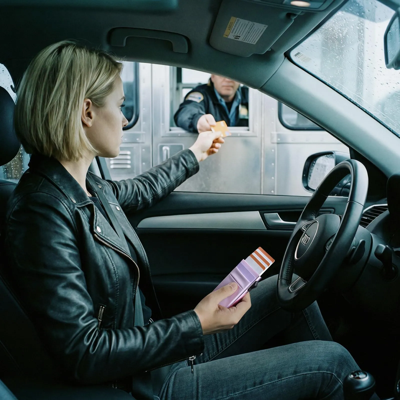 YESIIW Portafoglio sottile da uomo, porta carte di credito pop up, blocco RFID, minimalista, con tasca per soldi, porta carte di credito in metallo, per banconote, monete e carte di debito, nero - immagine 8