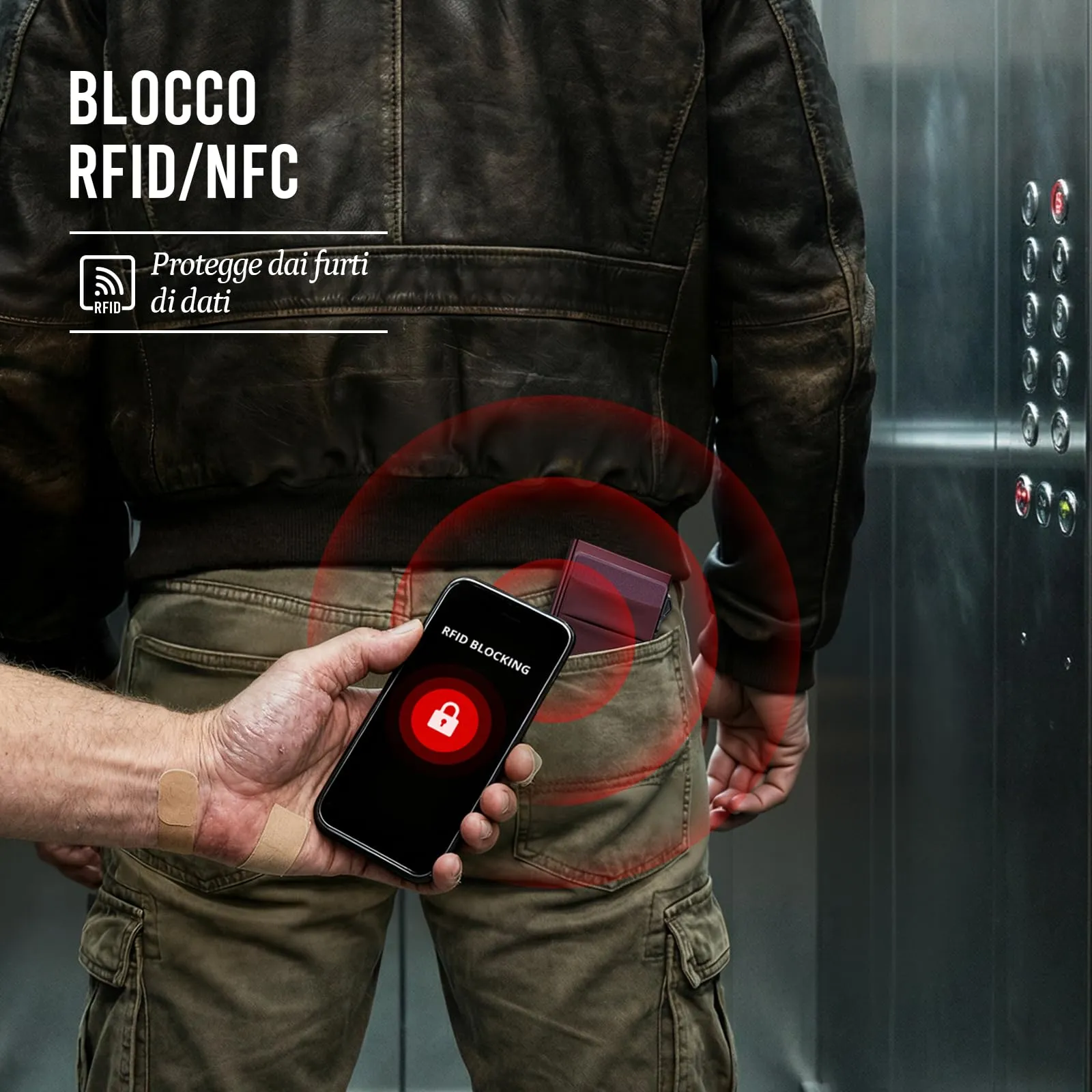 YESIIW Portafoglio sottile da uomo, porta carte di credito pop up, blocco RFID, minimalista, con tasca per soldi, porta carte di credito in metallo, per banconote, monete e carte di debito, nero - immagine 5