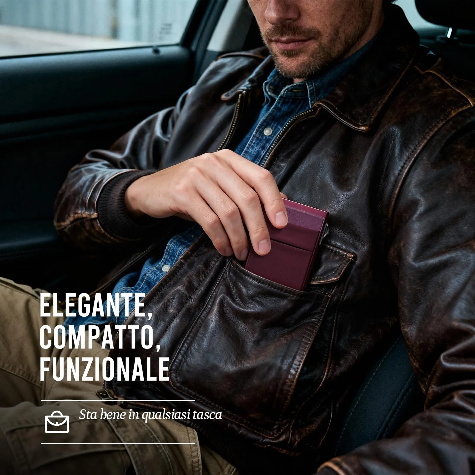 YESIIW Portafoglio sottile da uomo, porta carte di credito pop up, blocco RFID, minimalista, con tasca per soldi, porta carte di credito in metallo, per banconote, monete e carte di debito, nero - immagine 7