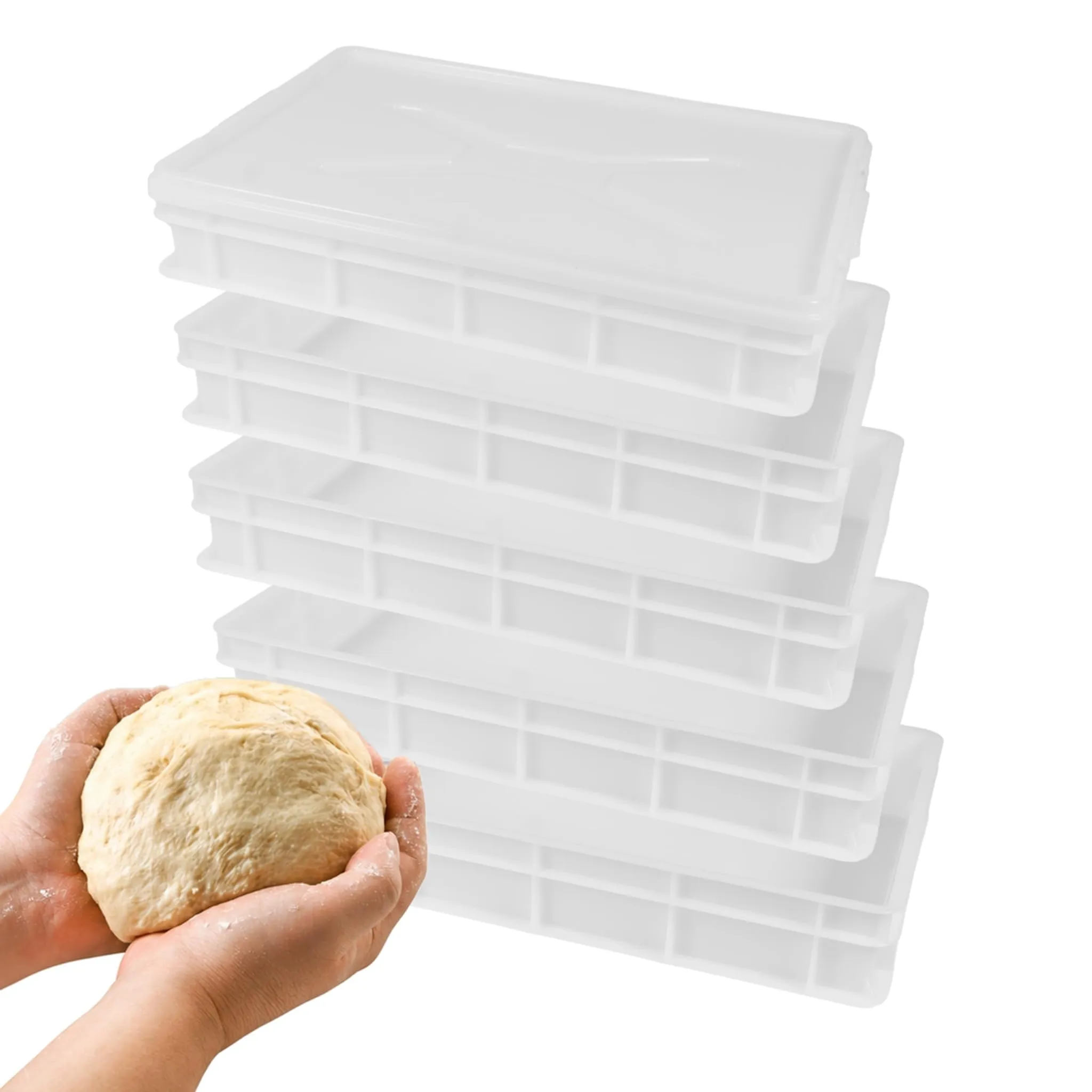 Cassette Lievitazione Pizza 60x40x10 HORECA, 5 Box + 1 Coperchio - immagine 1