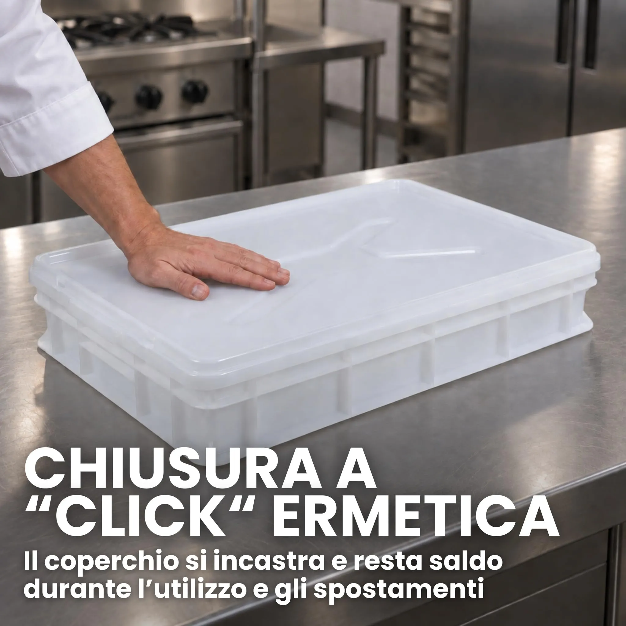 Cassette Lievitazione Pizza 60x40x10 HORECA, 5 Box + 1 Coperchio - immagine 3