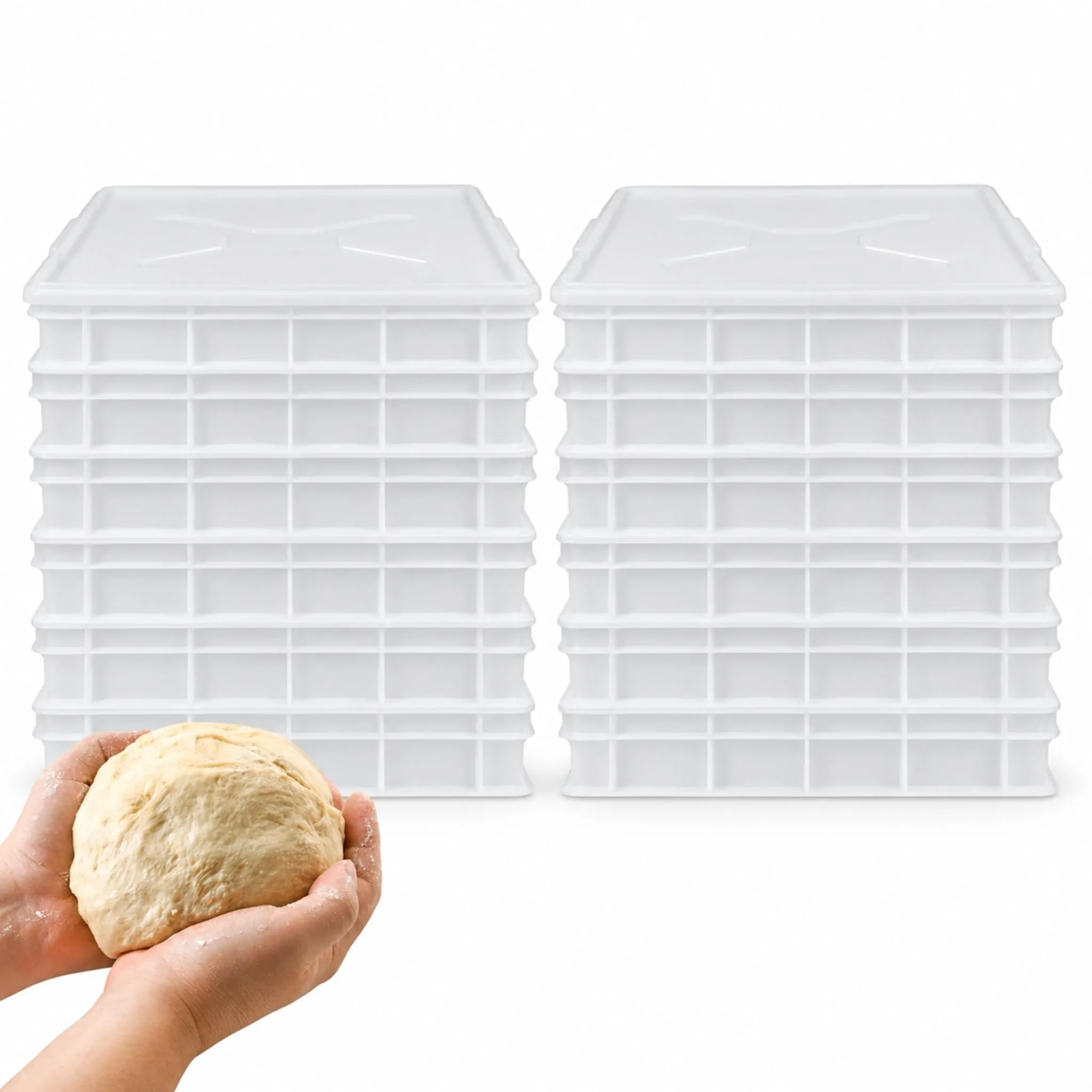 Cassette Lievitazione Pizza 60x40x10 HORECA, 12 Box + 2 Coperchi - immagine 1