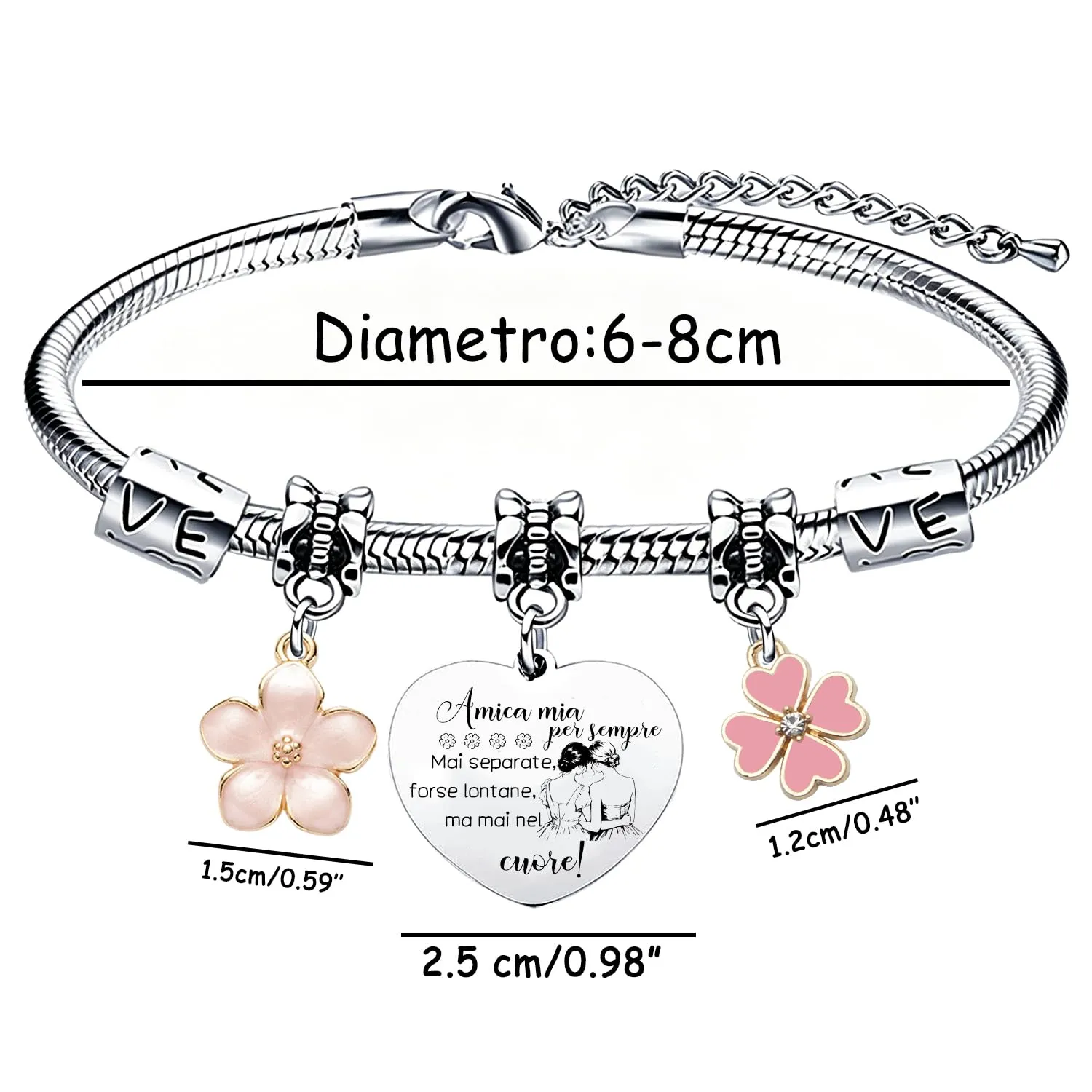 GUOYU Bracciale Amicizia Regali Per Ragazze Bracciali Per Migliore Amica Regalo di Laurea Regalis Natale Migliori Amiche Regali per la Moglie Fidanzata Sorella Compagno Classe Natale (5) - immagine 6