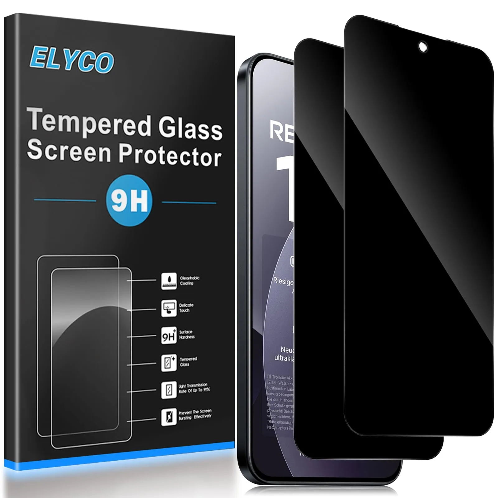 ELYCO Vetro Temperato Privacy per Xiaomi Redmi Note 15 Pro 5G, 2 Pezzi - immagine 1