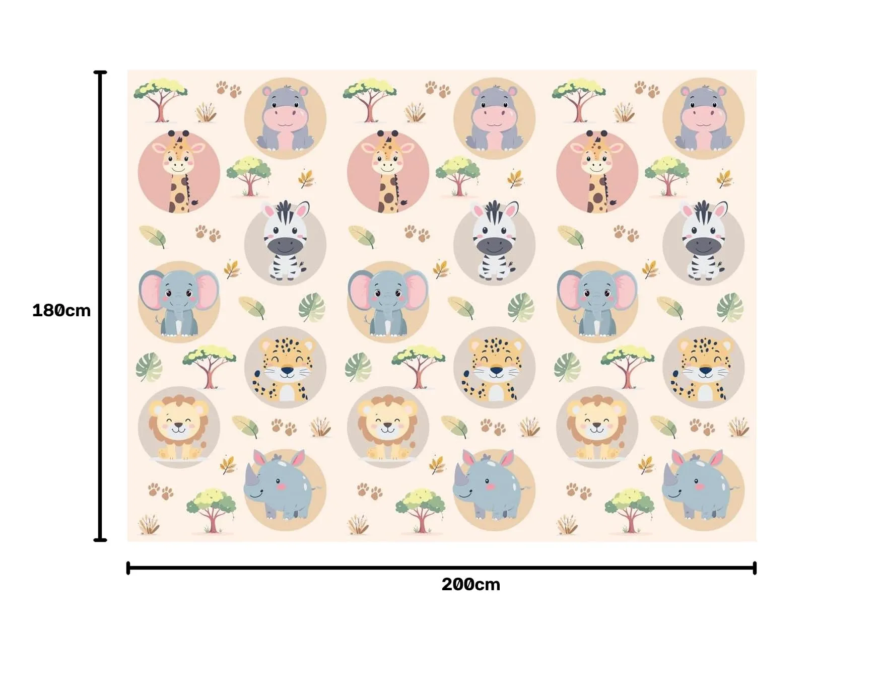 Tappeto Gioco Primi Passi Allegra Savana Pieghevole 200x180cm Spessore 15mm - immagine 2
