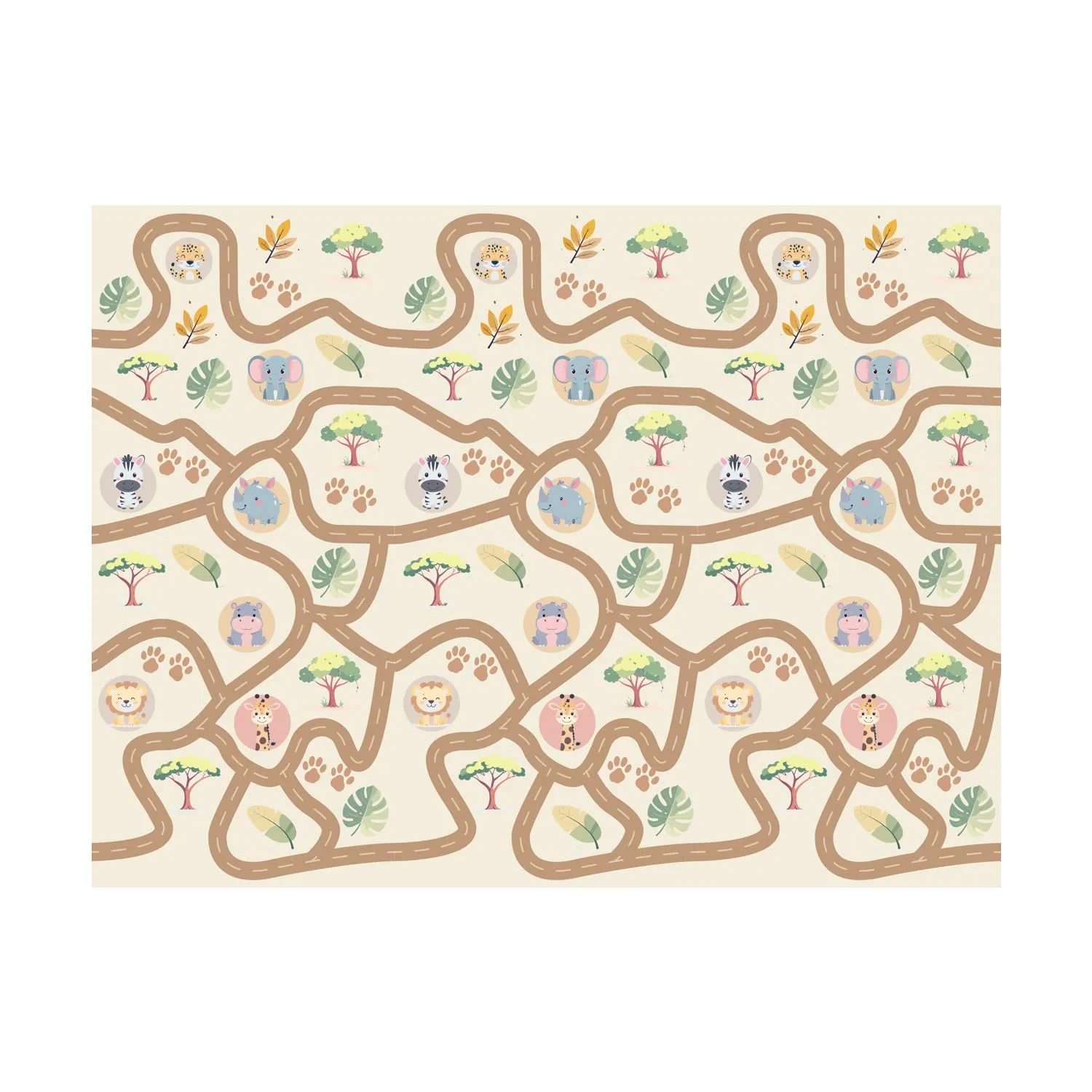 Tappeto Gioco Primi Passi Allegra Savana Pieghevole 200x180cm Spessore 15mm - immagine 3