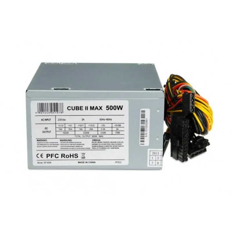 Fonte di Alimentazione iBox 500W Certificazione CE RoHS Cube II Non Modulare ATX - immagine 1