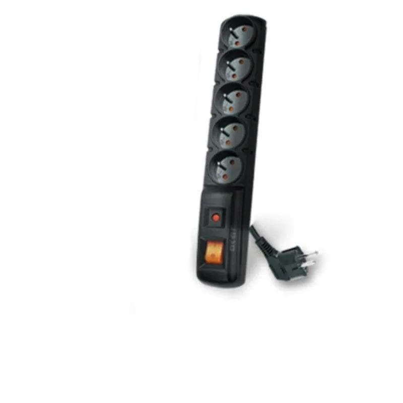 Multipresa ACAR F5 5 prese interruttore luce indicatore 1,5 m nero - immagine 1