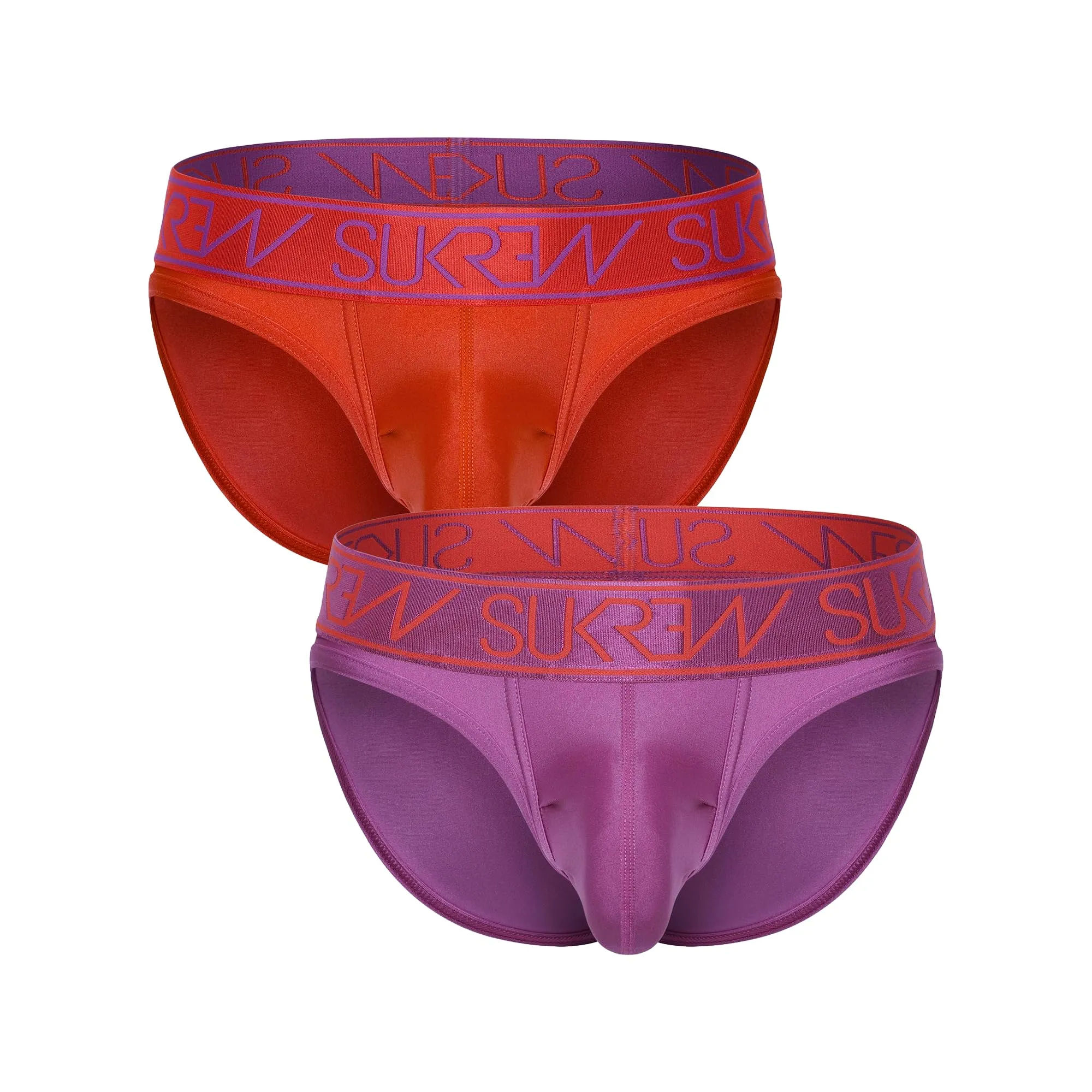 SUKREW - Intimo da Uomo Slips - Classic Brief Multipack 1x Vermilion + 1x Eminence - Taglia XS - immagine 1